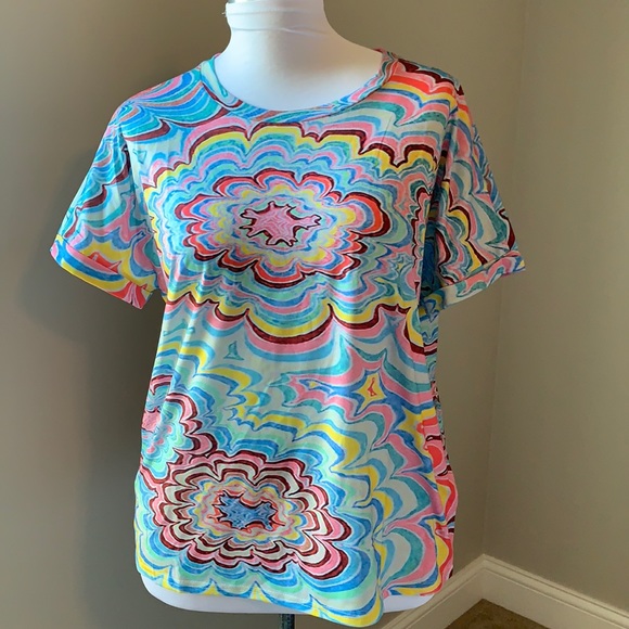 JUSTFASHIONNOW Multi Color Cuffed Sleeve Tee XXL - Picture 1 of 5